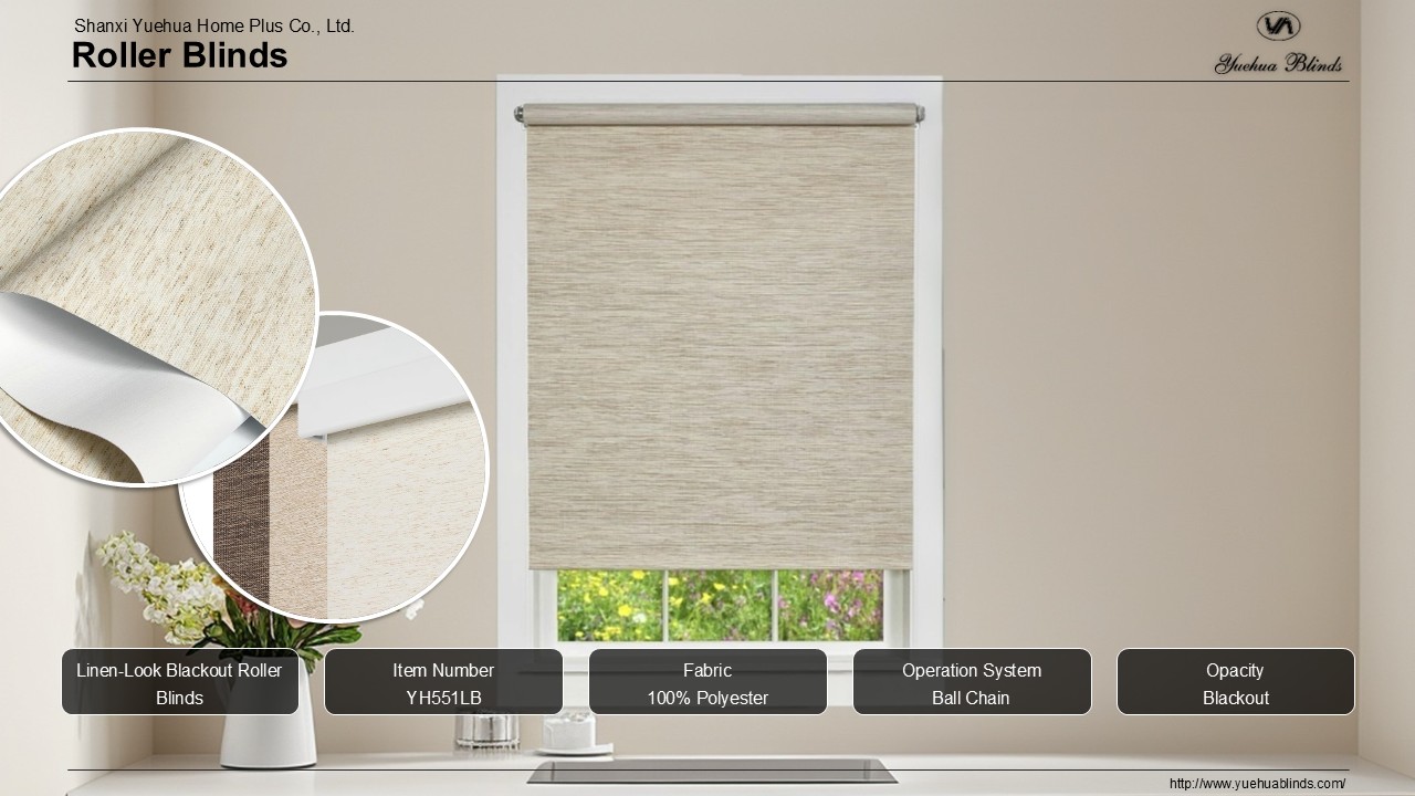 Linen-Look Blackout Roller Blinds