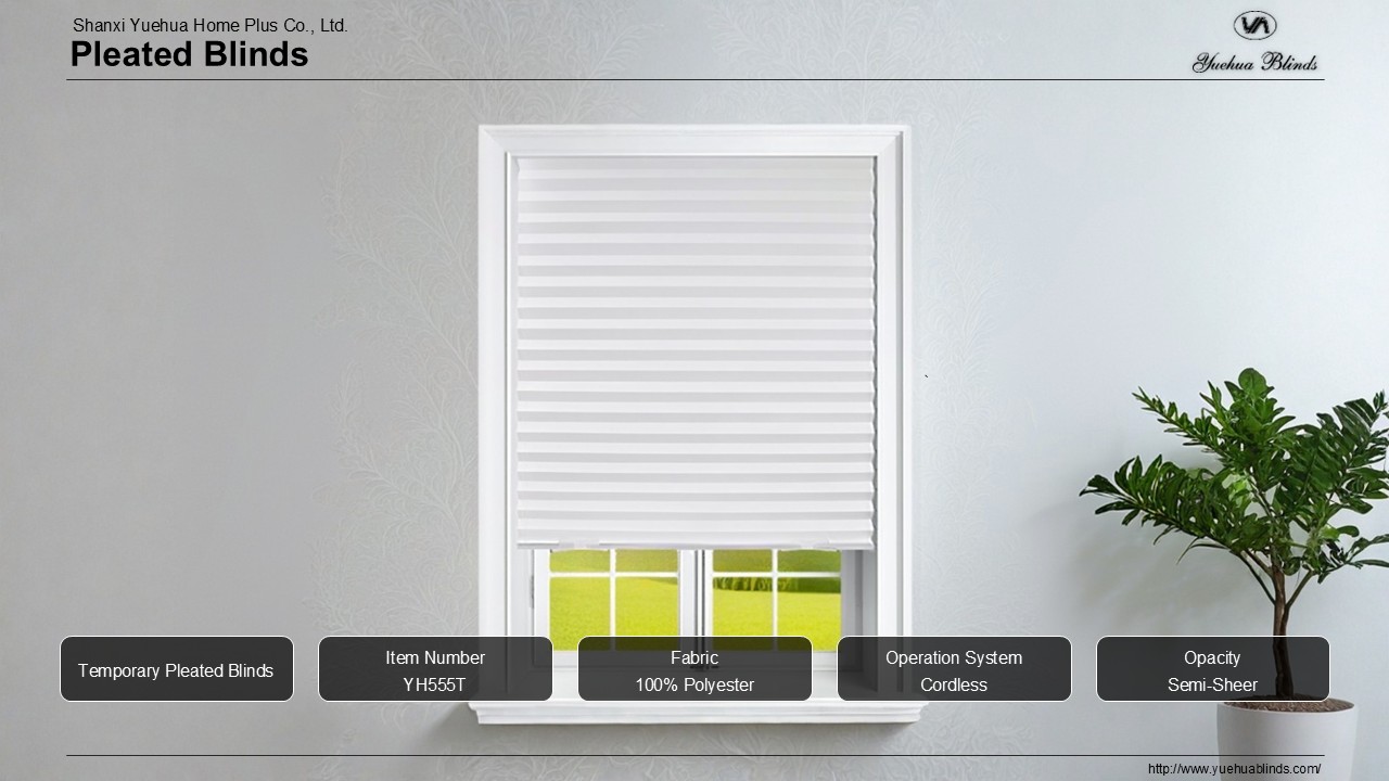 Temporary Pleated Blinds