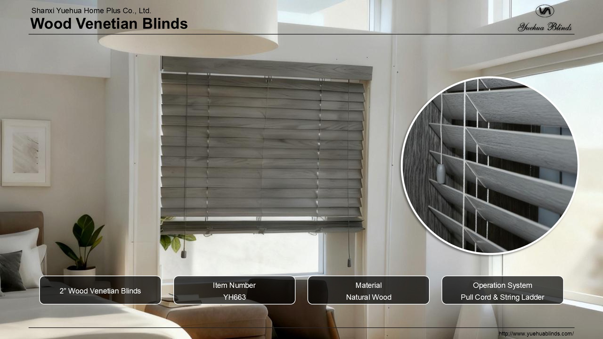 2” Wood Venetian Blinds (String Ladder)